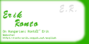 erik ronto business card